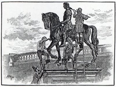 Statua di Guglielmo III dipinta di nero, Dublino, 1821 da English School